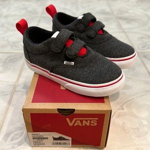 Doheny V Vans Toddler Shoes Jersey Charcol/Black/White & Red Accent